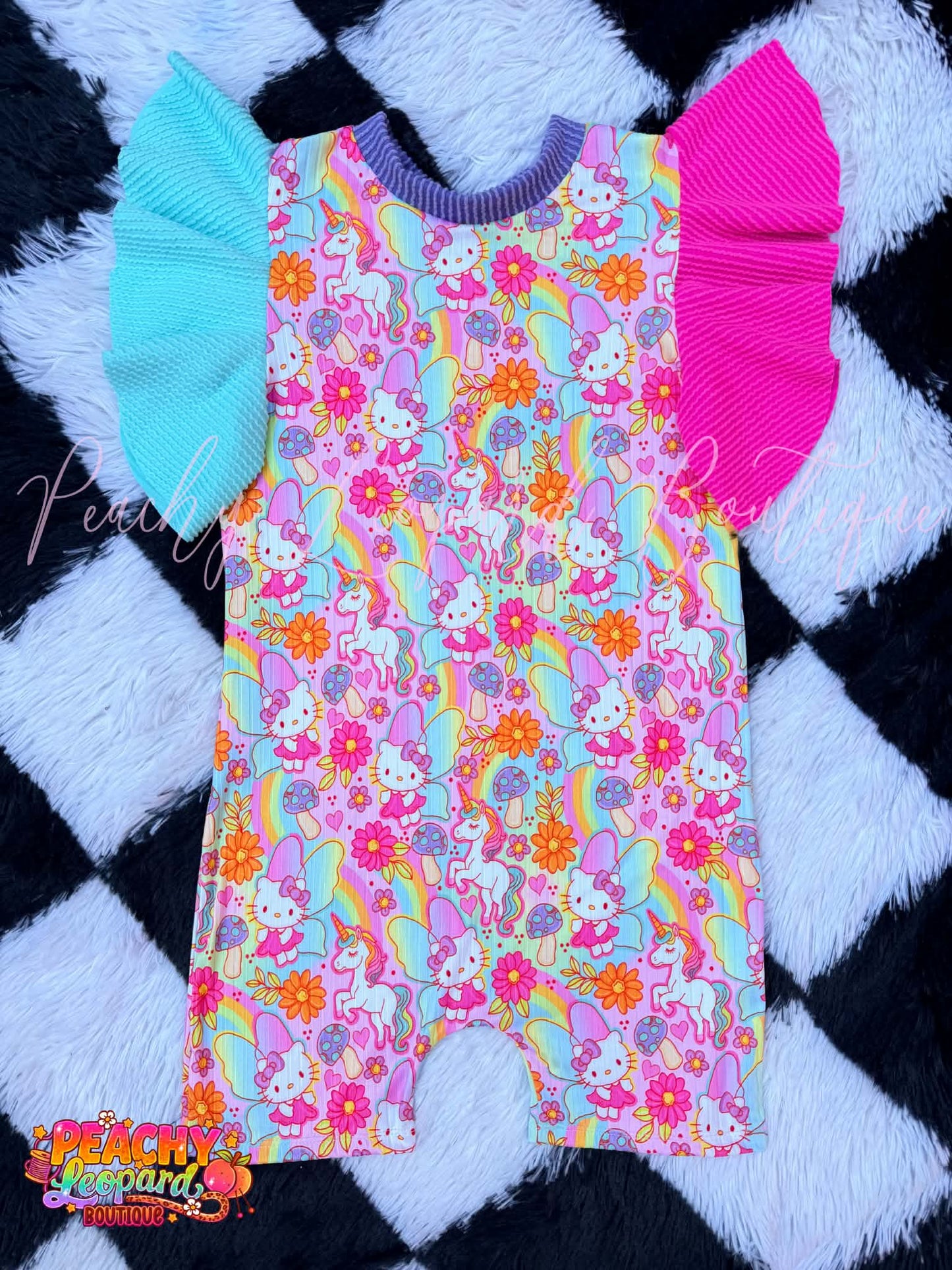 8/9 Flutter Sleeve OG Shortie - Fairy Kitty