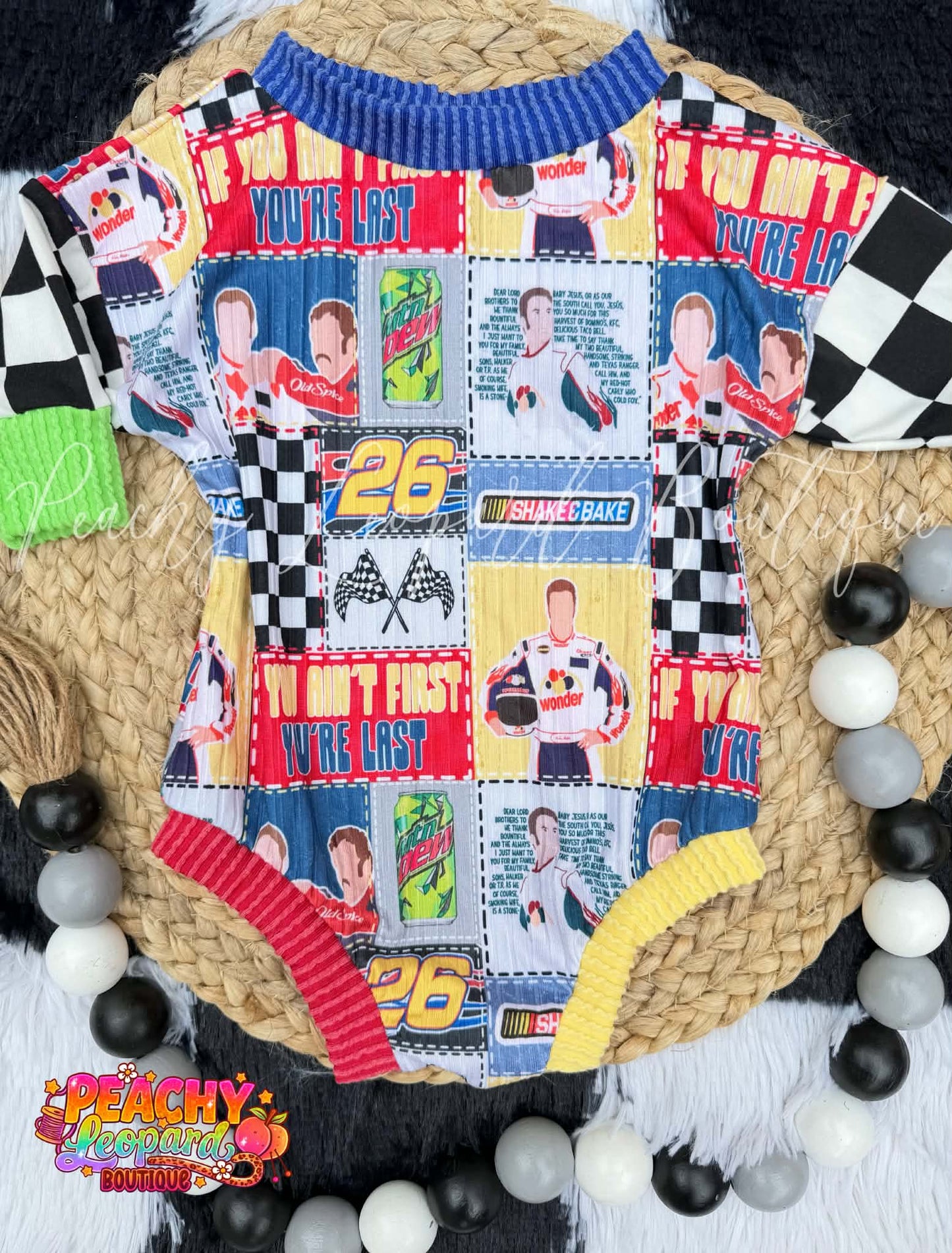 Newborn LS Sweater Romper - Ricky Bobby