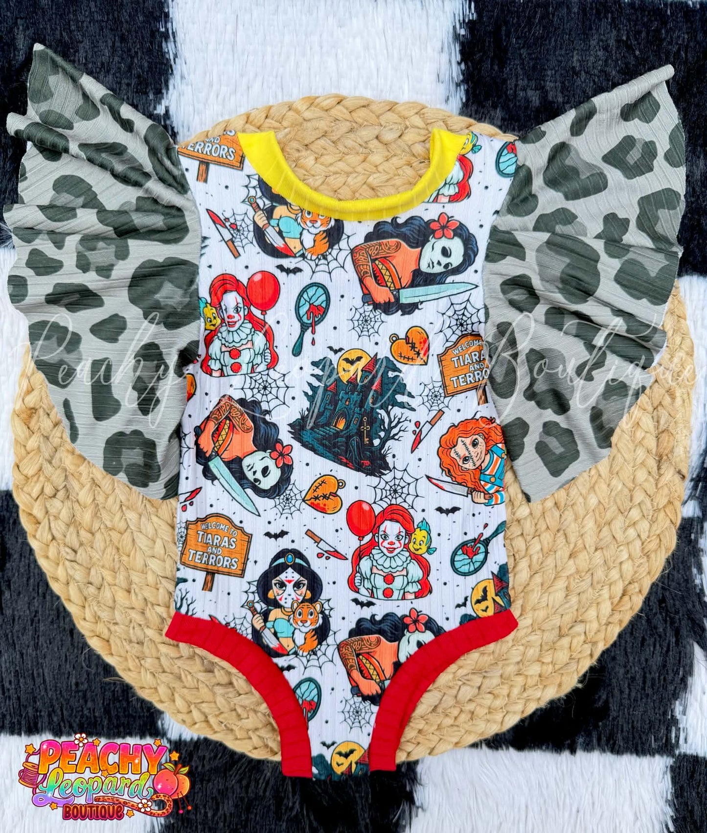 9/12 Flutter Sleeve Sweater Romper - Horror Princesses