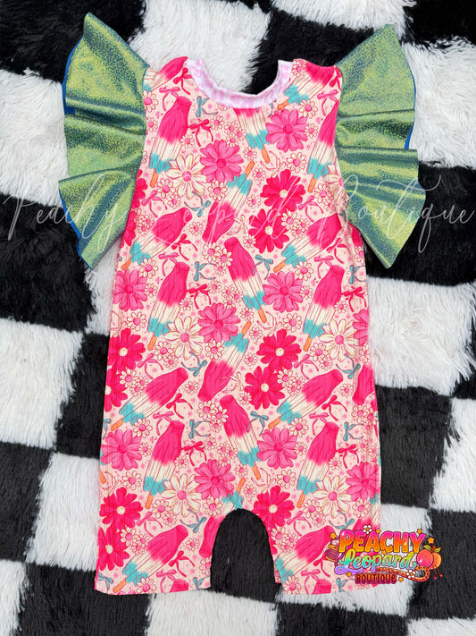 8/9 Flutter Sleeve OG Shortie - Bloom Pops