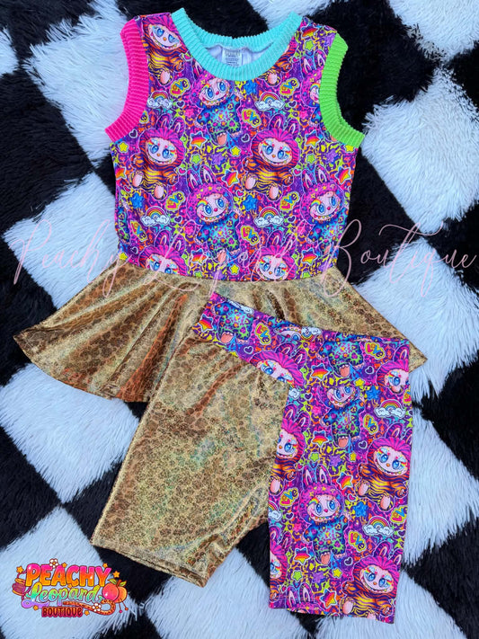 7/8 Peplum Tank & Bikers - LF Labubu