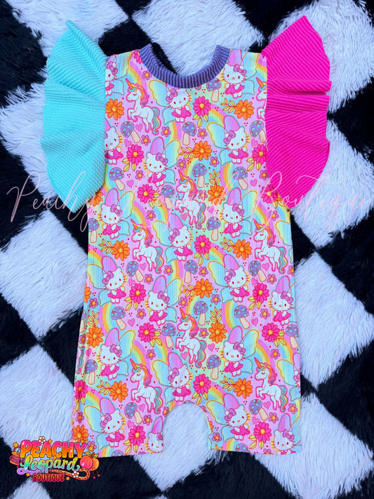 8/9 Flutter Sleeve OG Shortie - Fairy Kitty