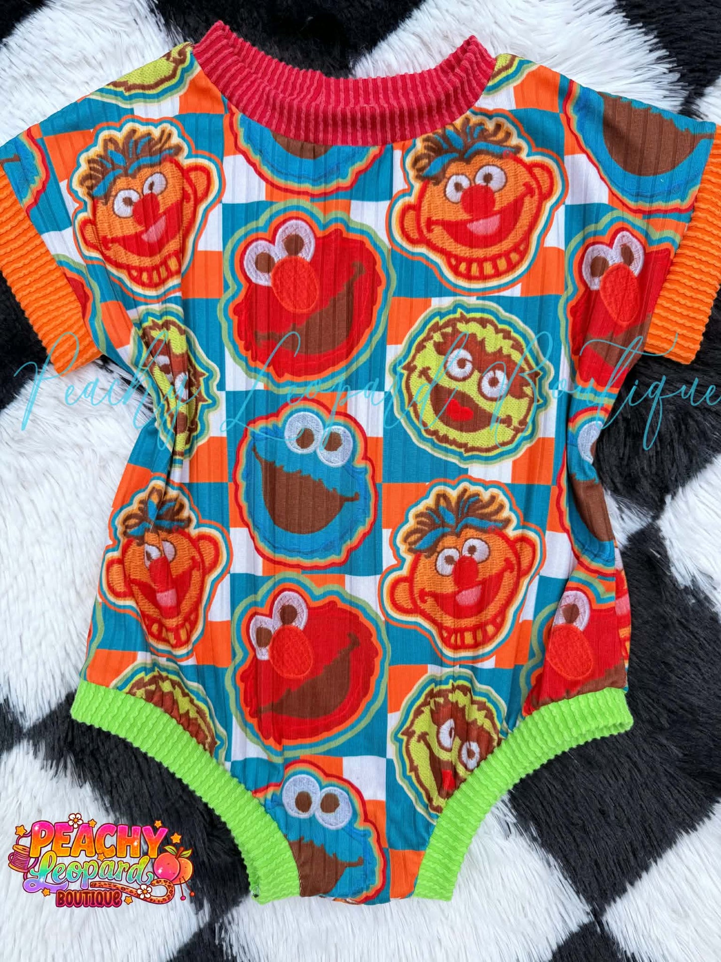 18/24 SS Sweater Romper - Elmo