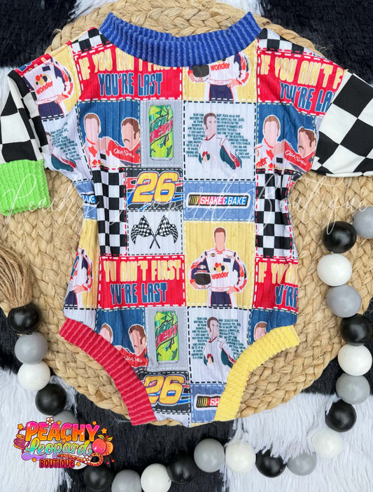 Newborn LS Sweater Romper - Ricky Bobby