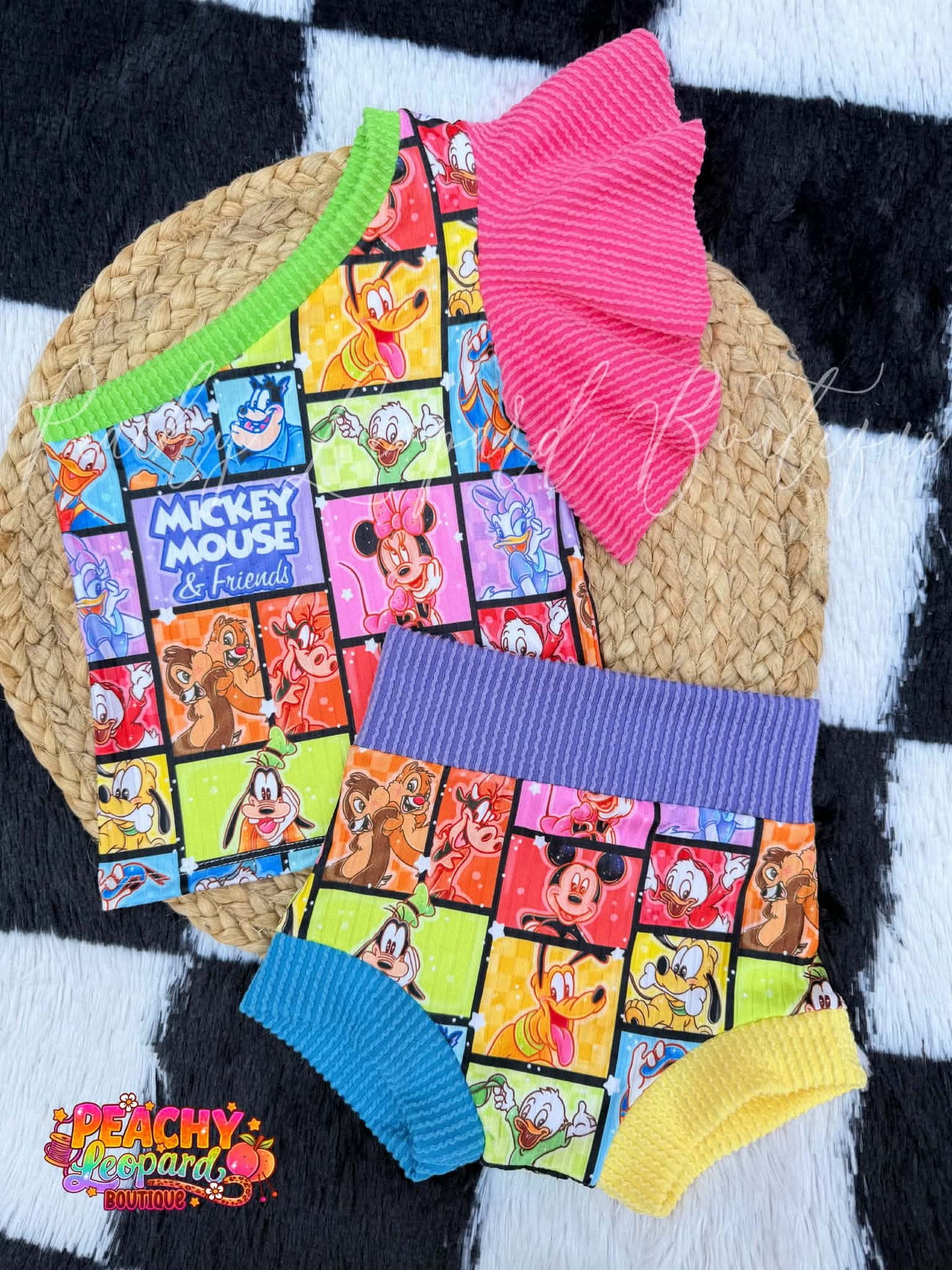 12/18 One Shoulder Flutter & Bummies - Mickey