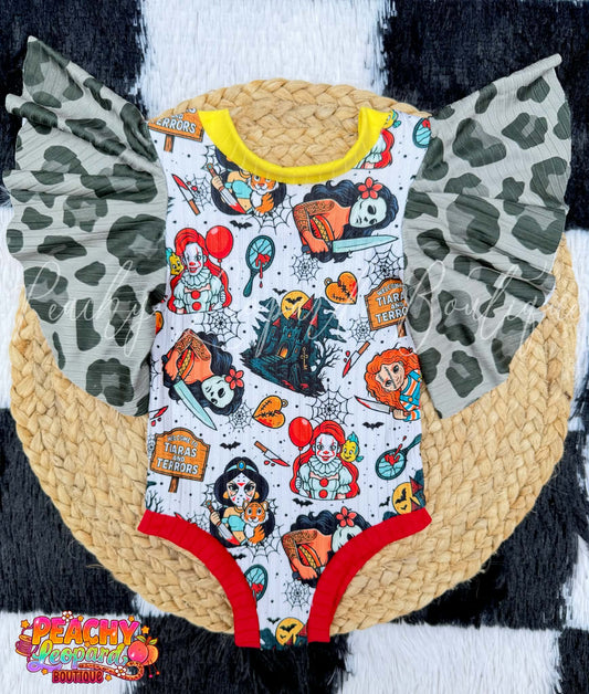 9/12 Flutter Sleeve Sweater Romper - Horror Princesses