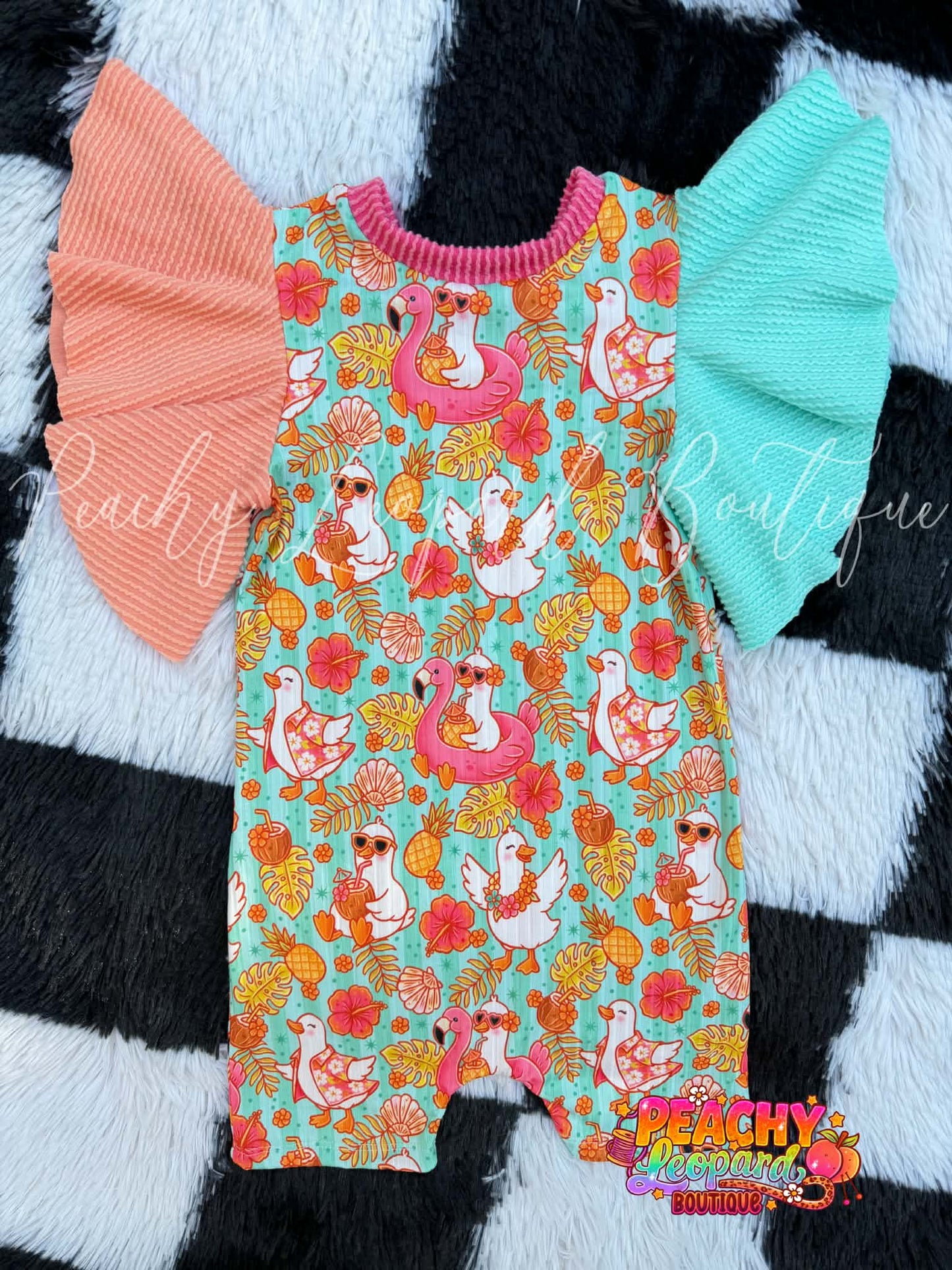 3t Flutter Sleeve OG Shortie - Hawaiian Goose