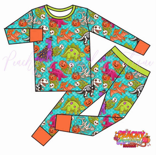 Bamboo Two Piece Set - Spooky Saurus