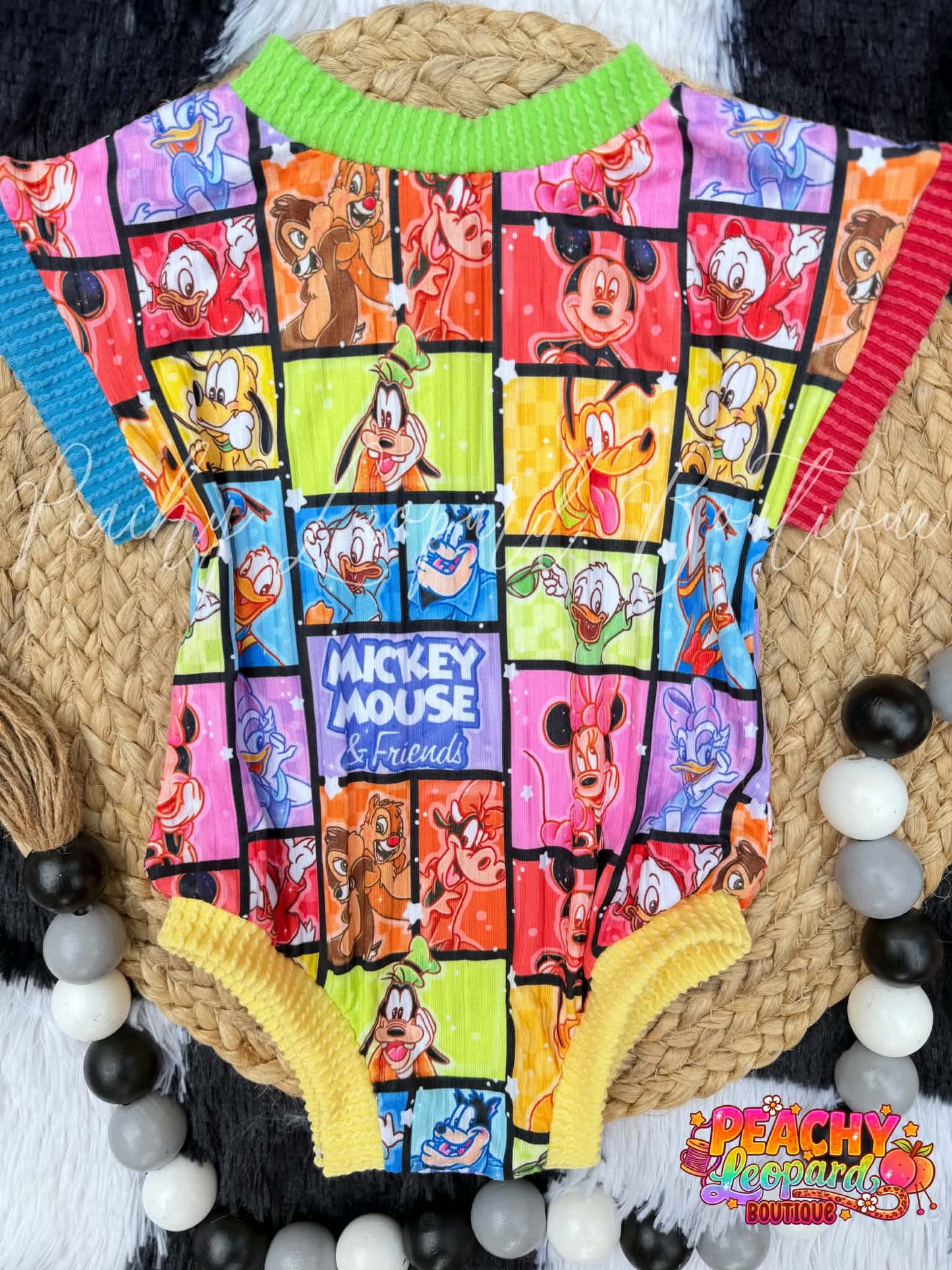 0/3 SS Sweater Romper - Mickey
